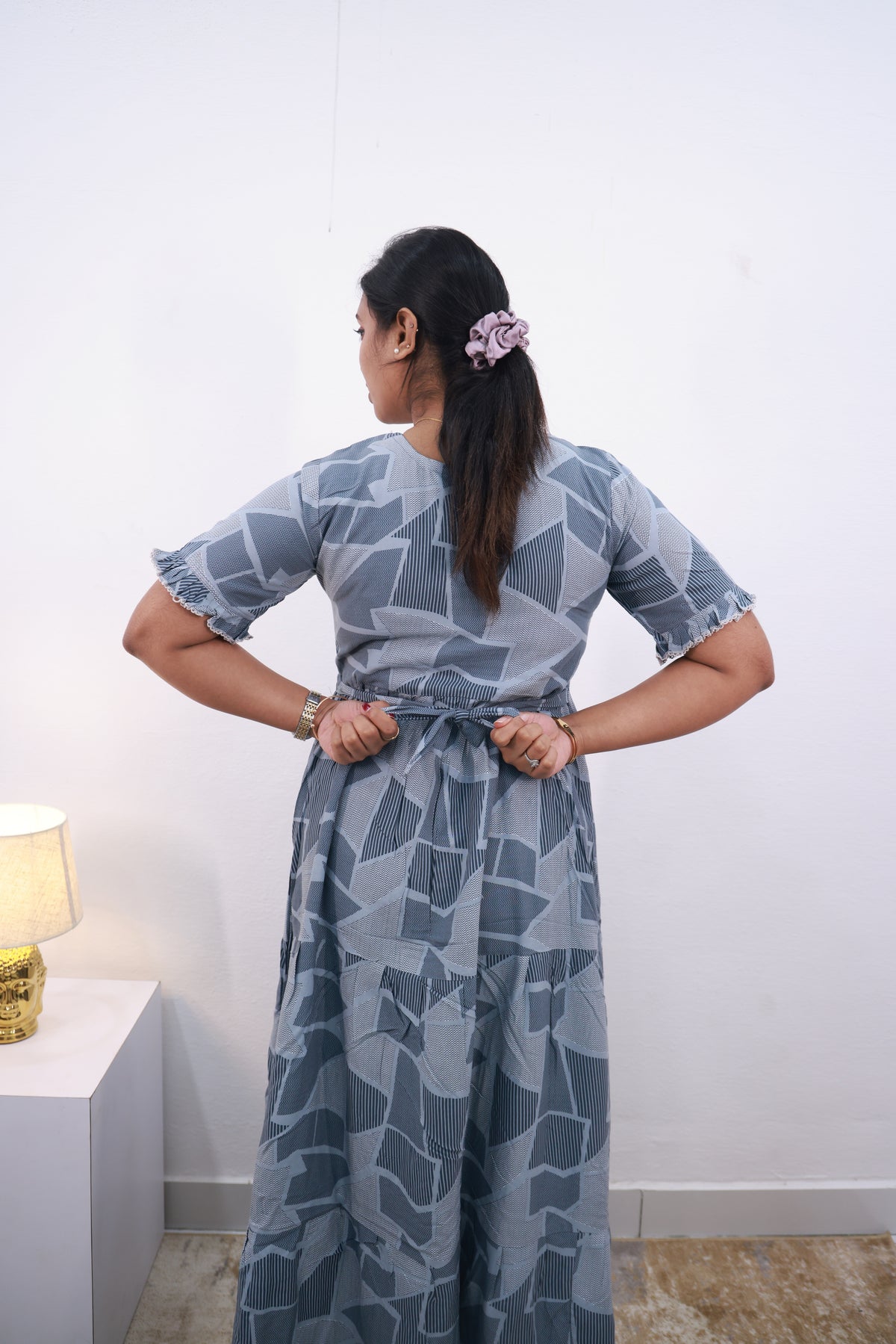 Mangai 3 Layer Frock Model Nighties Soft and Smooth Premium Quality Rayon Material , Fancy Frilled Sleeve Side Pocket , Back tie Rope Stylish Collection's for Trendy Women's (MRK)