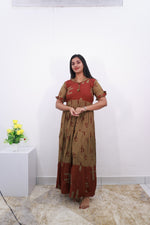 Mangai 3 Layer Reversible Frock Model Nighties Soft and Smooth Premium Quality Rayon Material , Fancy Frilled Sleeve, Side Pocket , Back tie Rope , Stylish Collection's for Trendy Women's (MRK)