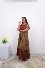 Mangai 3 Layer Reversible Frock Model Nighties Soft and Smooth Premium Quality Rayon Material , Fancy Frilled Sleeve, Side Pocket , Back tie Rope , Stylish Collection's for Trendy Women's (MRK)