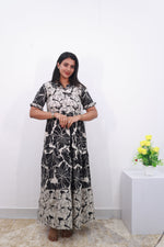 Mangai 3 Layer Reversible Design Frock Model Nighties Soft and Smooth Premium Quality Rayon Material , Fancy Frilled Sleeve, Side Pocket , Back tie Rope , Stylish Collection's for Trendy Women's (MRK)