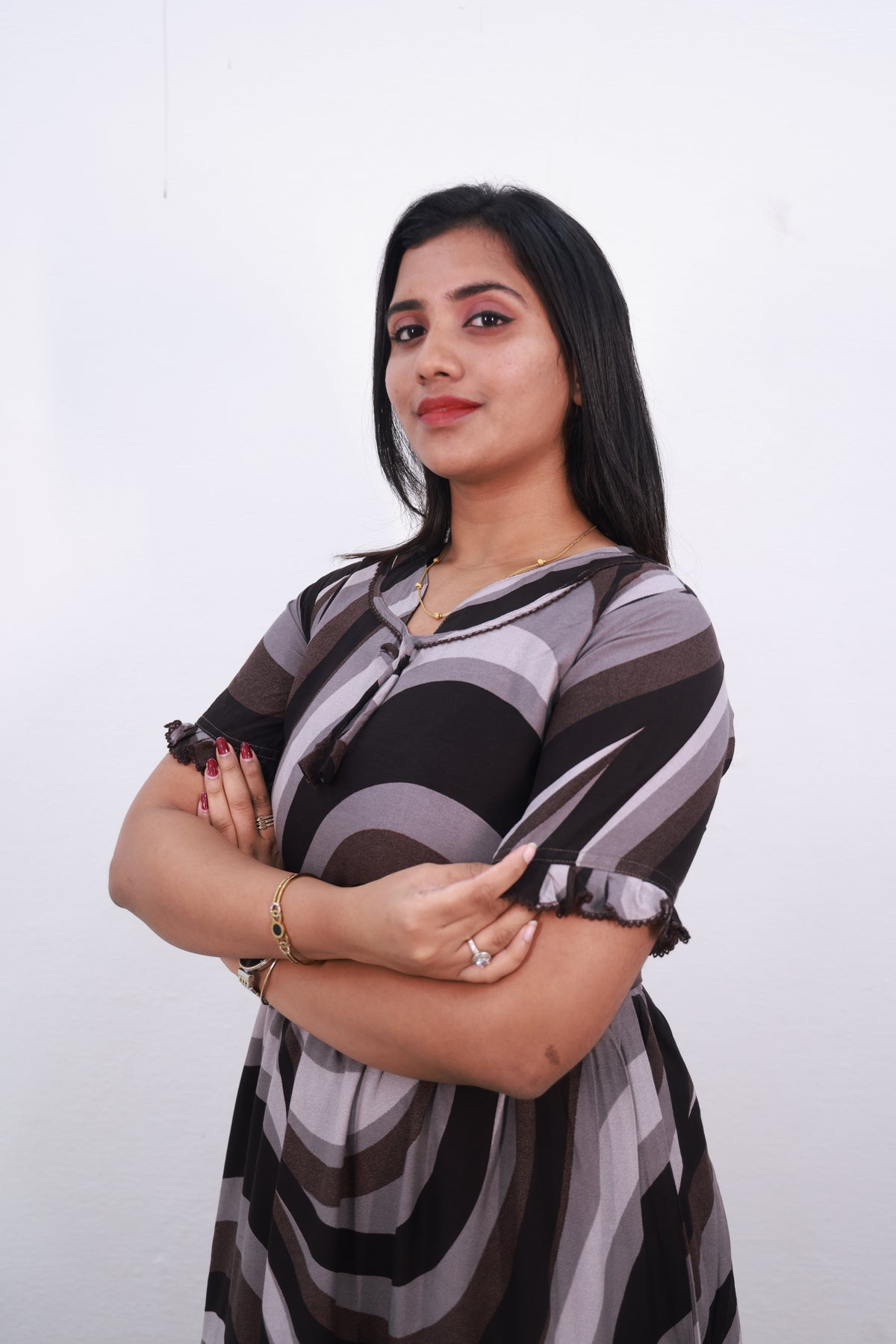 Mangai 3 Layer Frock Model Nighties Soft and Smooth Premium Quality Rayon Material , Fancy Frilled Sleeve Side Pocket , Back tie Rope Stylish Collection's for Trendy Women's (MRK)