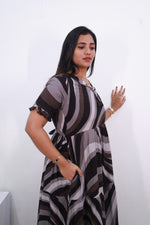 Mangai 3 Layer Frock Model Nighties Soft and Smooth Premium Quality Rayon Material , Fancy Frilled Sleeve Side Pocket , Back tie Rope Stylish Collection's for Trendy Women's (MRK)