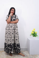 Mangai 3 Layer Reversible Design Frock Model Nighties Soft and Smooth Premium Quality Rayon Material , Fancy Frilled Sleeve, Side Pocket , Back tie Rope , Stylish Collection's for Trendy Women's (MRK)