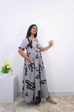 Mangai 3 Layer Reversible Design Frock Model Nighties Soft and Smooth Premium Quality Rayon Material , Fancy Frilled Sleeve, Side Pocket , Back tie Rope , Stylish Collection's for Trendy Women's (MRK)