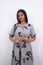 Mangai 3 Layer Reversible Design Frock Model Nighties Soft and Smooth Premium Quality Rayon Material , Fancy Frilled Sleeve, Side Pocket , Back tie Rope , Stylish Collection's for Trendy Women's (MRK)