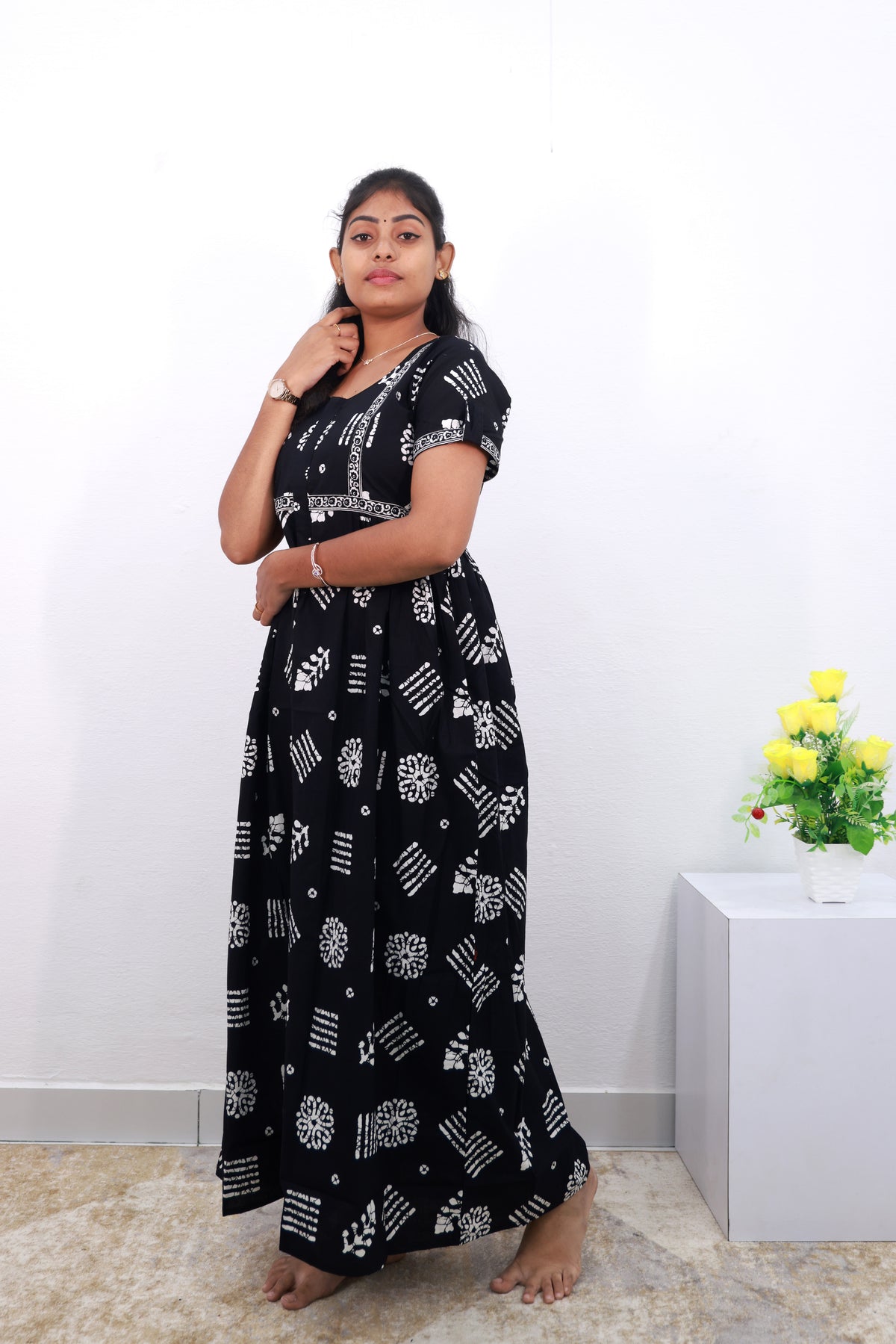 Cotton FROCK Model Casual Wear Nighties | Stylish Pleated Frock Style | Multipurpose Nighties | Pregnancy Wear | Pleated Model | Stylish Nighties for Stylish Women (PWC)