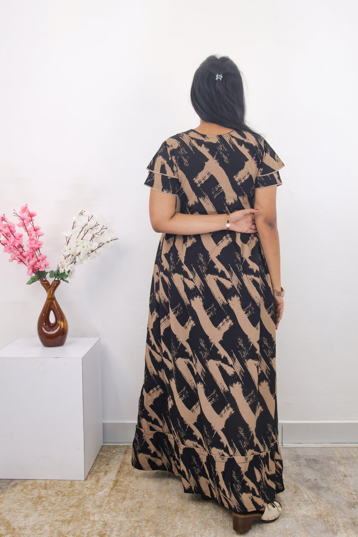 MANGAI Rayon Frock Nighties | Front Open Lengthy Zipper Comforts Feeding | Fancy Double Layered Sleeve's | Post & Pre Pregnancy's and Casual Wear | Side Pocket |Versatile Rayon Frock Night Gown's for Stylish Women's (RPW)