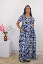 MANGAI Rayon Frock Nighties | Front Open Lengthy Zipper Comforts Feeding | Fancy Double Layered Sleeve's | Post & Pre Pregnancy's and Casual Wear | Side Pocket |Versatile Rayon Frock Night Gown's for Stylish Women's (RPW)