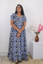 MANGAI Rayon Frock Nighties | Front Open Lengthy Zipper Comforts Feeding | Fancy Double Layered Sleeve's | Post & Pre Pregnancy's and Casual Wear | Side Pocket |Versatile Rayon Frock Night Gown's for Stylish Women's (RPW)