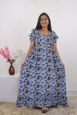 MANGAI Rayon Frock Nighties | Front Open Lengthy Zipper Comforts Feeding | Fancy Double Layered Sleeve's | Post & Pre Pregnancy's and Casual Wear | Side Pocket |Versatile Rayon Frock Night Gown's for Stylish Women's (RPW)