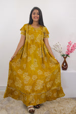 MANGAI Rayon Frock Nighties | Front Open Lengthy Zipper Comforts Feeding | Fancy Double Layered Sleeve's | Post & Pre Pregnancy's and Casual Wear | Side Pocket |Versatile Rayon Frock Night Gown's for Stylish Women's (RPW)