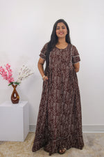 MANGAI Rayon Frock Nighties | Front Open Lengthy Zipper Comforts Feeding | Fancy Double Layered Sleeve's | Post & Pre Pregnancy's and Casual Wear | Side Pocket |Versatile Rayon Frock Night Gown's for Stylish Women's (RPW)