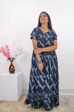 MANGAI Rayon Frock Nighties | Front Open Lengthy Zipper Comforts Feeding | Fancy Double Layered Sleeve's | Post & Pre Pregnancy's and Casual Wear | Side Pocket |Versatile Rayon Frock Night Gown's for Stylish Women's (RPW)