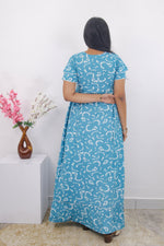 MANGAI Rayon Frock Nighties | Front Open Lengthy Zipper Comforts Feeding | Fancy Double Layered Sleeve's | Post & Pre Pregnancy's and Casual Wear | Side Pocket |Versatile Rayon Frock Night Gown's for Stylish Women's (RPW)