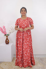 MANGAI Rayon Frock Nighties | Front Open Lengthy Zipper Comforts Feeding | Fancy Double Layered Sleeve's | Post & Pre Pregnancy's and Casual Wear | Side Pocket |Versatile Rayon Frock Night Gown's for Stylish Women's (RPW)