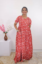 MANGAI Rayon Frock Nighties | Front Open Lengthy Zipper Comforts Feeding | Fancy Double Layered Sleeve's | Post & Pre Pregnancy's and Casual Wear | Side Pocket |Versatile Rayon Frock Night Gown's for Stylish Women's (RPW)