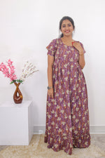 MANGAI Rayon Frock Nighties | Front Open Lengthy Zipper Comforts Feeding | Fancy Double Layered Sleeve's | Post & Pre Pregnancy's and Casual Wear | Side Pocket |Versatile Rayon Frock Night Gown's for Stylish Women's (RPW)