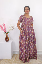 MANGAI Rayon Frock Nighties | Front Open Lengthy Zipper Comforts Feeding | Fancy Double Layered Sleeve's | Post & Pre Pregnancy's and Casual Wear | Side Pocket |Versatile Rayon Frock Night Gown's for Stylish Women's (RPW)