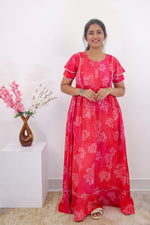 MANGAI Rayon Frock Nighties | Front Open Lengthy Zipper Comforts Feeding | Fancy Double Layered Sleeve's | Post & Pre Pregnancy's and Casual Wear | Side Pocket |Versatile Rayon Frock Night Gown's for Stylish Women's (RPW)