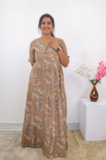 Mangai 3 Layer Frock Model Nighties Soft and Smooth Premium Quality Rayon Material , Fancy Frilled Sleeve, Side Pocket , Back tie Rope , Stylish Collection's for Trendy Women's (MRK)