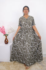 Mangai 3 Layer Frock Model Nighties Soft and Smooth Premium Quality Rayon Material , Fancy Frilled Sleeve, Side Pocket , Back tie Rope , Stylish Collection's for Trendy Women's (MRK)