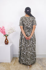 Mangai 3 Layer Frock Model Nighties Soft and Smooth Premium Quality Rayon Material , Fancy Frilled Sleeve, Side Pocket , Back tie Rope , Stylish Collection's for Trendy Women's (MRK)