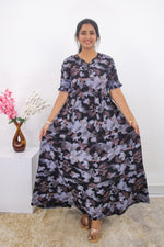 Mangai 3 Layer Frock Model Nighties Soft and Smooth Premium Quality Rayon Material , Fancy Frilled Sleeve, Side Pocket , Back tie Rope , Stylish Collection's for Trendy Women's (MRK)