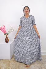 Mangai 3 Layer Frock Model Nighties Soft and Smooth Premium Quality Rayon Material , Fancy Frilled Sleeve, Side Pocket , Back tie Rope , Stylish Collection's for Trendy Women's (MRK)