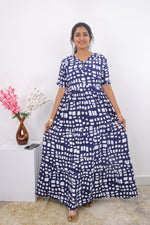 Mangai 3 Layer Frock Model Nighties Soft and Smooth Premium Quality Rayon Material , Fancy Frilled Sleeve, Side Pocket , Back tie Rope , Stylish Collection's for Trendy Women's (MRK)