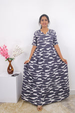 Mangai 3 Layer Frock Model Nighties Soft and Smooth Premium Quality Rayon Material , Fancy Frilled Sleeve, Side Pocket , Back tie Rope , Stylish Collection's for Trendy Women's (MRK)