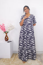 Mangai 3 Layer Frock Model Nighties Soft and Smooth Premium Quality Rayon Material , Fancy Frilled Sleeve, Side Pocket , Back tie Rope , Stylish Collection's for Trendy Women's (MRK)