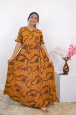 Mangai 3 Layer Frock Model Nighties Soft and Smooth Premium Quality Rayon Material , Fancy Frilled Sleeve, Side Pocket , Back tie Rope , Stylish Collection's for Trendy Women's (MRK)