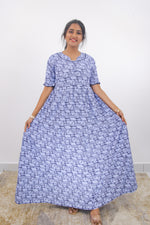 Mangai 3 Layer Frock Model Nighties Soft and Smooth Premium Quality Rayon Material , Fancy Frilled Sleeve, Side Pocket , Back tie Rope , Stylish Collection's for Trendy Women's (MRK)