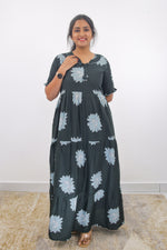 Mangai 3 Layer Frock Model Nighties Soft and Smooth Premium Quality Rayon Material , Fancy Frilled Sleeve, Side Pocket , Back tie Rope , Stylish Collection's for Trendy Women's (MRK)