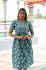 New Katha Printed Stylish Feeding Maxi with Soft Cotton Fabric, V-Cut Neck & Back Tie-Up Rope MAXI Feeding Frock (KFM)