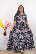 Mangai 3 Layer Frock Model Nighties Soft and Smooth Premium Quality Rayon Material , Fancy Frilled Sleeve, Side Pocket , Back tie Rope , Stylish Collection's for Trendy Women's (MRK)