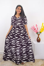 Mangai 3 Layer Frock Model Nighties Soft and Smooth Premium Quality Rayon Material , Fancy Frilled Sleeve, Side Pocket , Back tie Rope , Stylish Collection's for Trendy Women's (MRK)