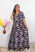 Mangai 3 Layer Frock Model Nighties Soft and Smooth Premium Quality Rayon Material , Fancy Frilled Sleeve, Side Pocket , Back tie Rope , Stylish Collection's for Trendy Women's (MRK)