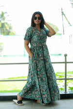 Mangai 3 Layer Flared Frock Model Nighties Soft and Smooth Premium Quality Rayon Material , Fancy Frilled Sleeve, Side Pocket , Back tie Rope , Stylish Collection's for Trendy Women's (MRK)