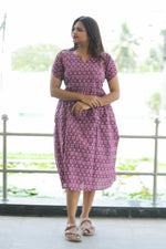 New Katha Printed Stylish Feeding Maxi with Soft Cotton Fabric, V-Cut Neck & Back Tie-Up Rope MAXI Feeding Frock (KFM)