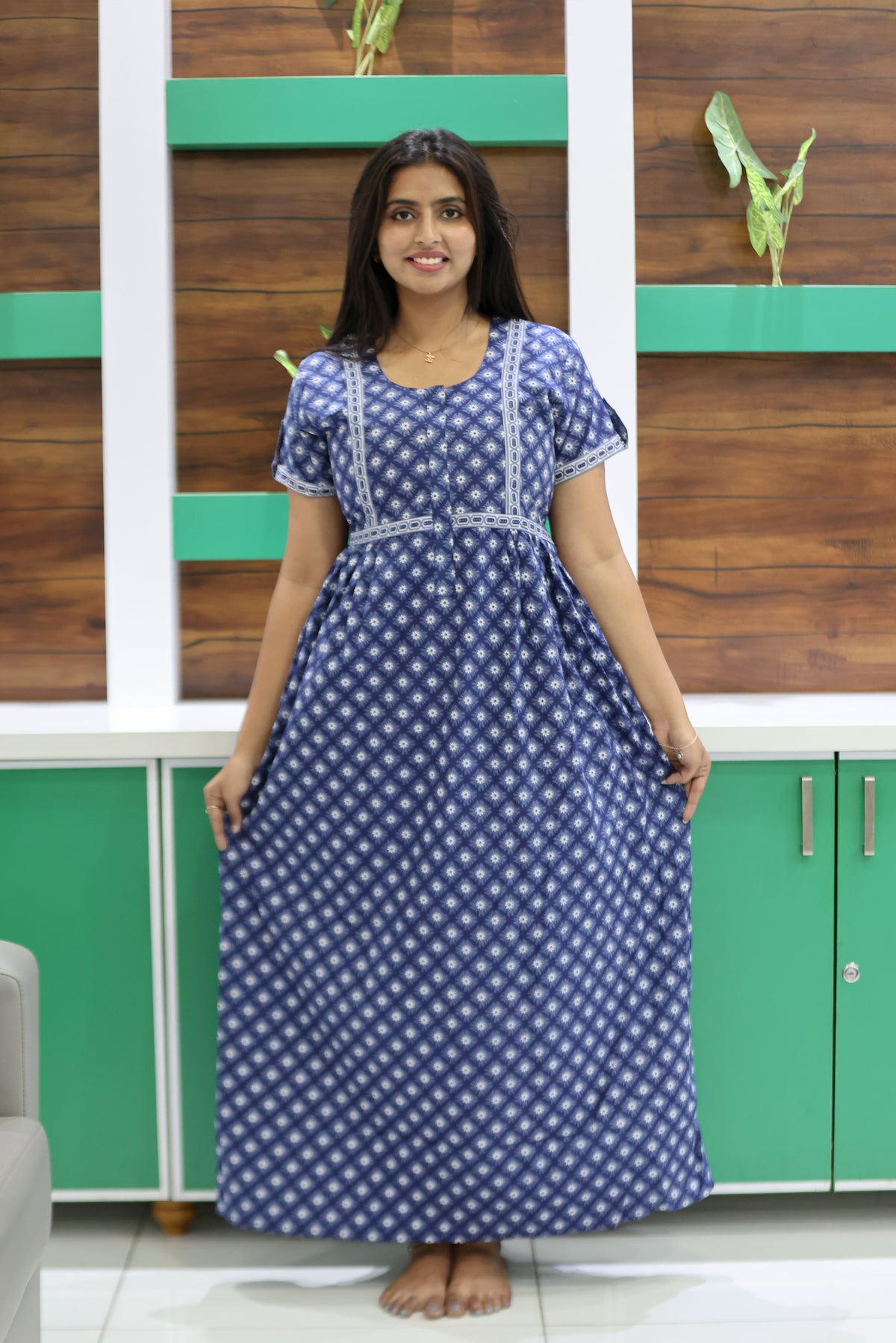 Cotton FROCK Model Casual Wear Nighties | Stylish Pleated Frock Style | Multipurpose Nighties | Pregnancy Wear | Pleated Model | Stylish Nighties for Stylish Women (PWC)