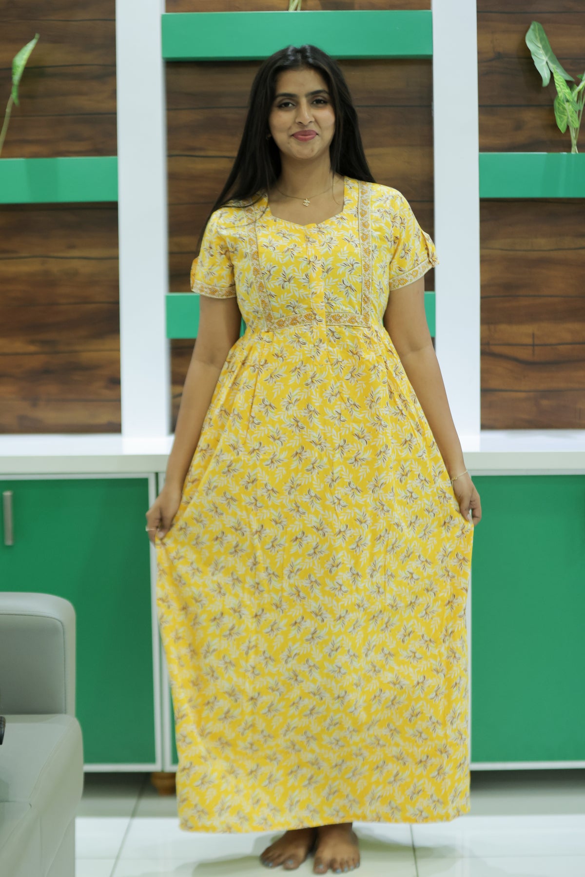 Cotton FROCK Model Casual Wear Nighties | Stylish Pleated Frock Style | Multipurpose Nighties | Pregnancy Wear | Pleated Model | Stylish Nighties for Stylish Women (PWC)