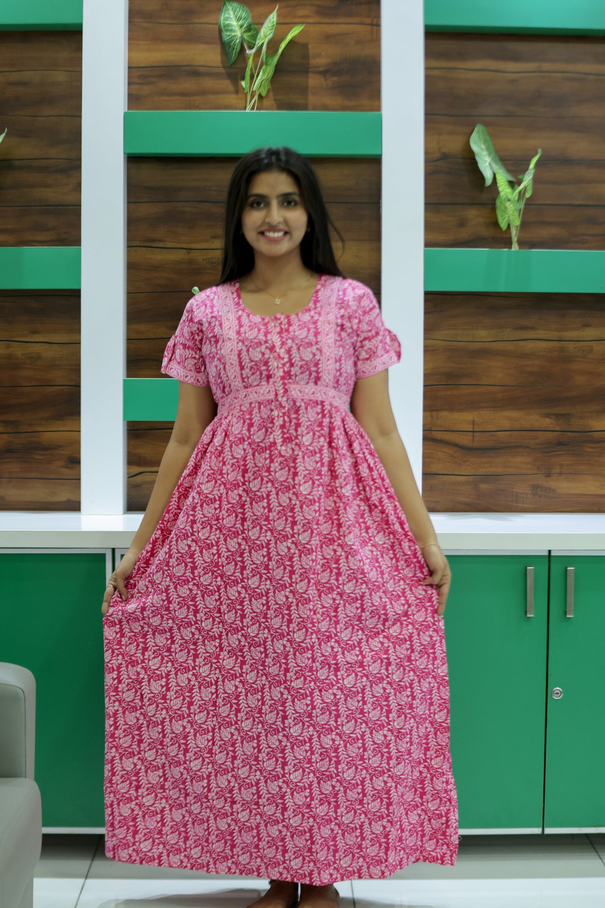 Cotton FROCK Model Casual Wear Nighties | Stylish Pleated Frock Style | Multipurpose Nighties | Pregnancy Wear | Pleated Model | Stylish Nighties for Stylish Women (PWC)