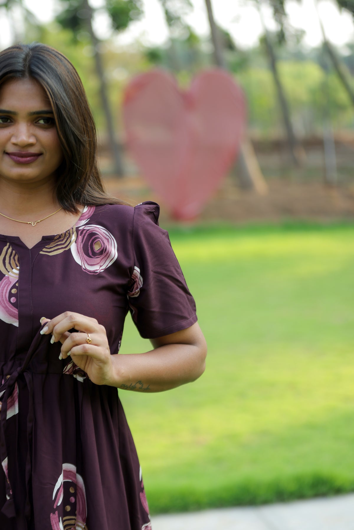Stylish Arrivals Rayon Gathering Frock Model Night Gown's | Front Adjustable Gathering Style Rope | Puff Sleeve | Trending Collection's for Stylish Women's (FKG)