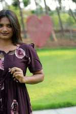 Stylish Arrivals Rayon Gathering Frock Model Night Gown's | Front Adjustable Gathering Style Rope | Puff Sleeve | Trending Collection's for Stylish Women's (FKG)