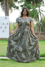 Stylish Arrivals Rayon Gathering Frock Model Night Gown's | Front Adjustable Gathering Style Rope | Double Layer Sleeve | Trending Collection's for Stylish Women's (FKG)