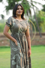 Stylish Arrivals Rayon Gathering Frock Model Night Gown's | Front Adjustable Gathering Style Rope | Double Layer Sleeve | Trending Collection's for Stylish Women's (FKG)
