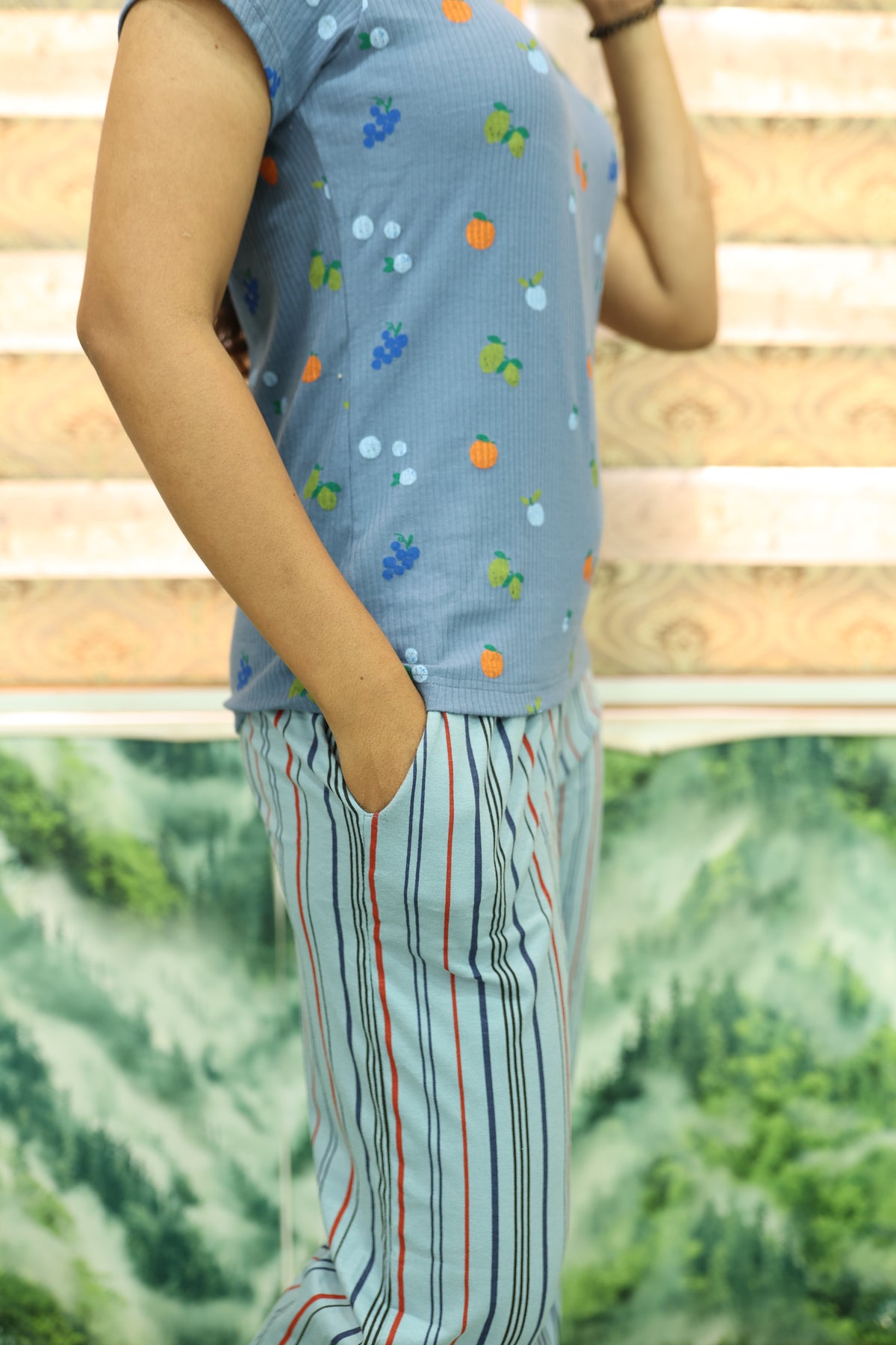 Mangai New Premium Cotton Knitted Pyjama Set Night Suits | Summer Special Arrivals Top & Bottom Set | Soft & Smooth Nightwear a Trendy Women's (PYJAMA SET)