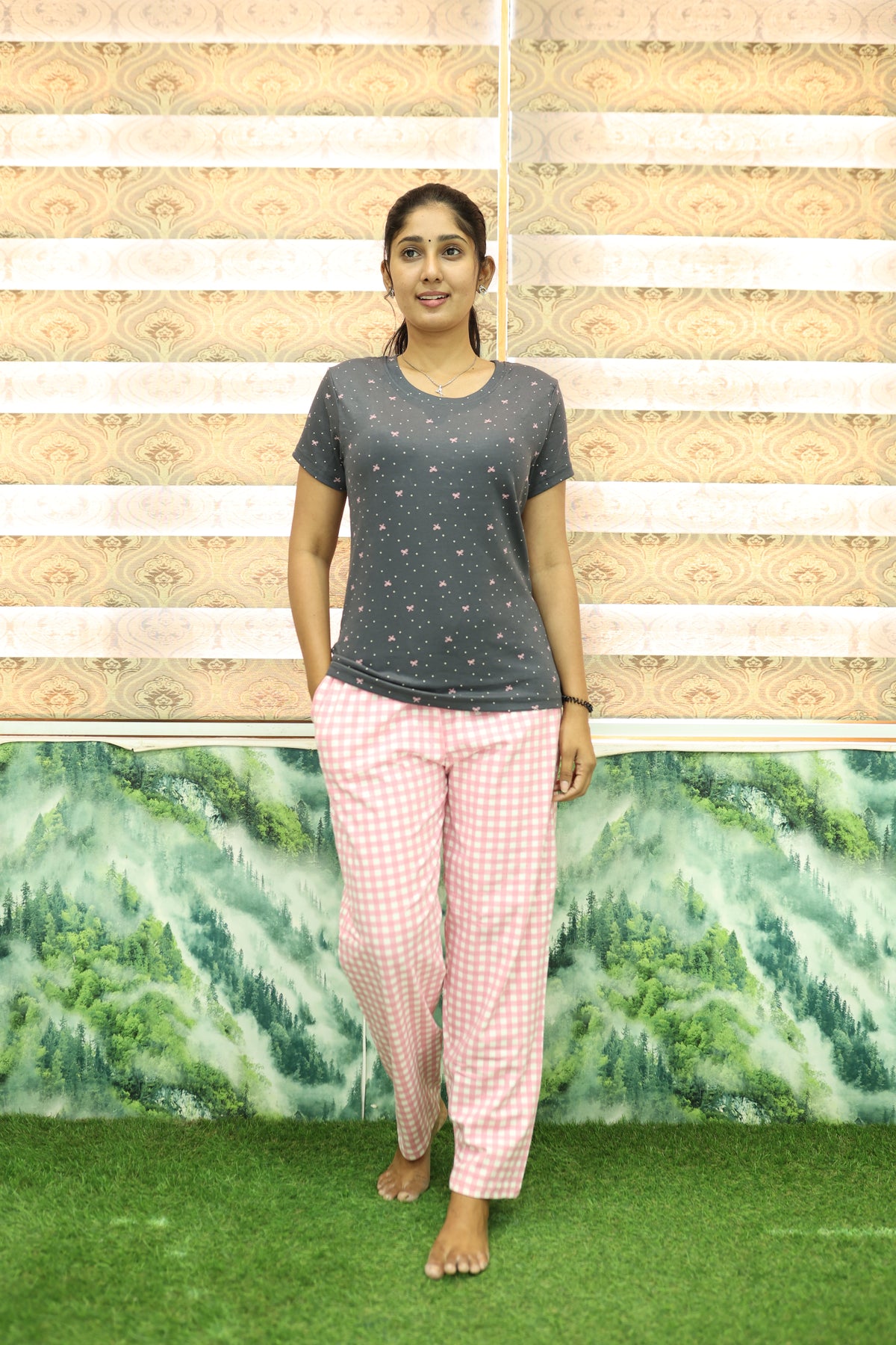 Mangai New Premium Cotton Knitted Pyjama Set Night Suits | Summer Special Arrivals Top & Bottom Set | Soft & Smooth Nightwear a Trendy Women's (PYJAMA SET)