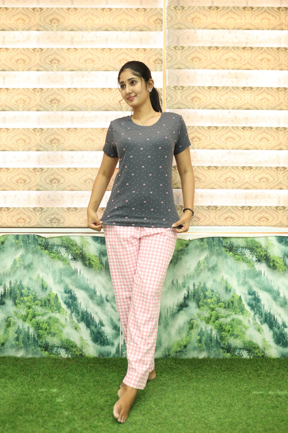 Mangai New Premium Cotton Knitted Pyjama Set Night Suits | Summer Special Arrivals Top & Bottom Set | Soft & Smooth Nightwear a Trendy Women's (PYJAMA SET)